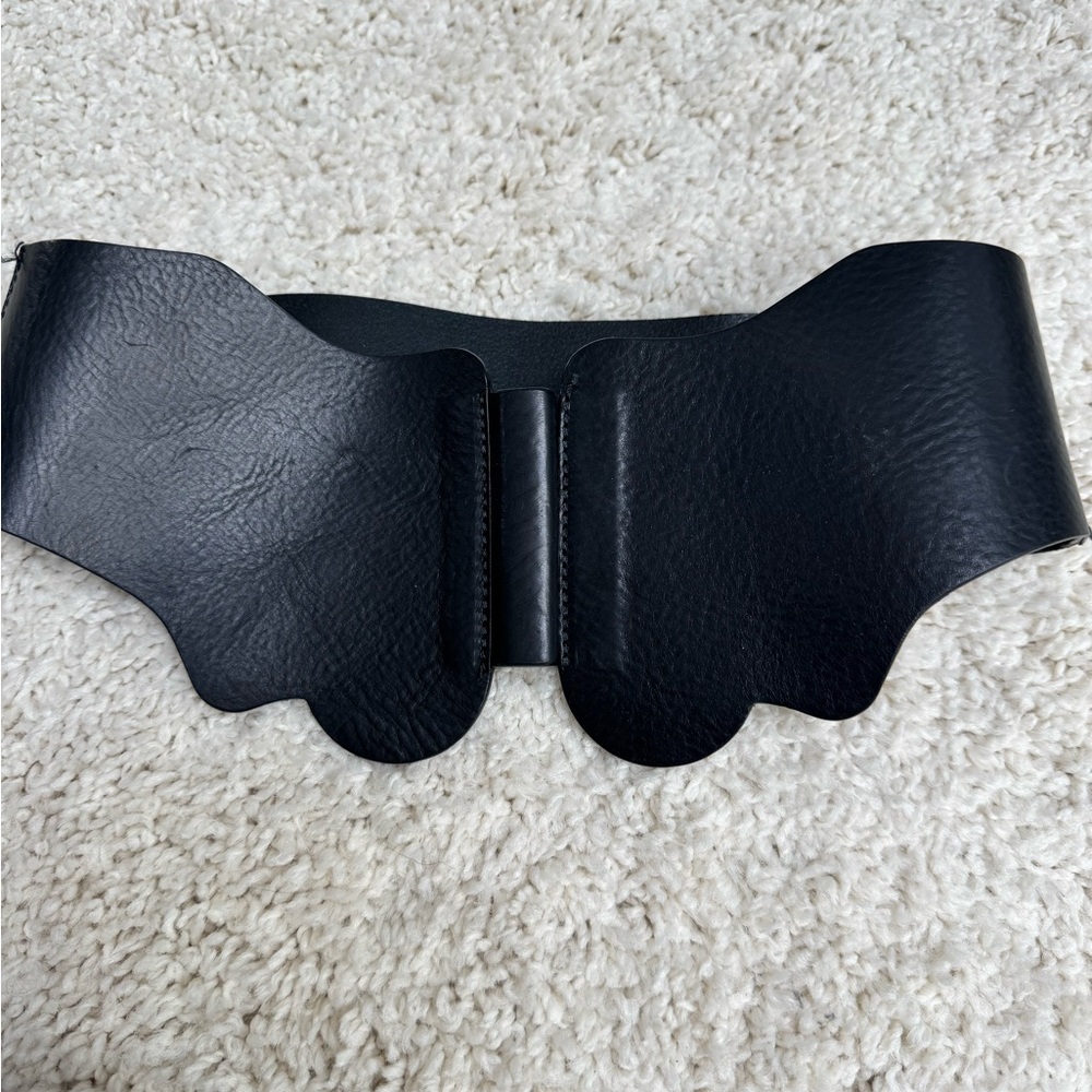 Black Leather Wide Belt